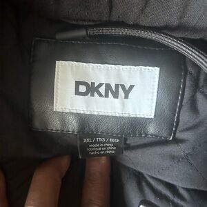 DKNY Charcoal black leather jacket